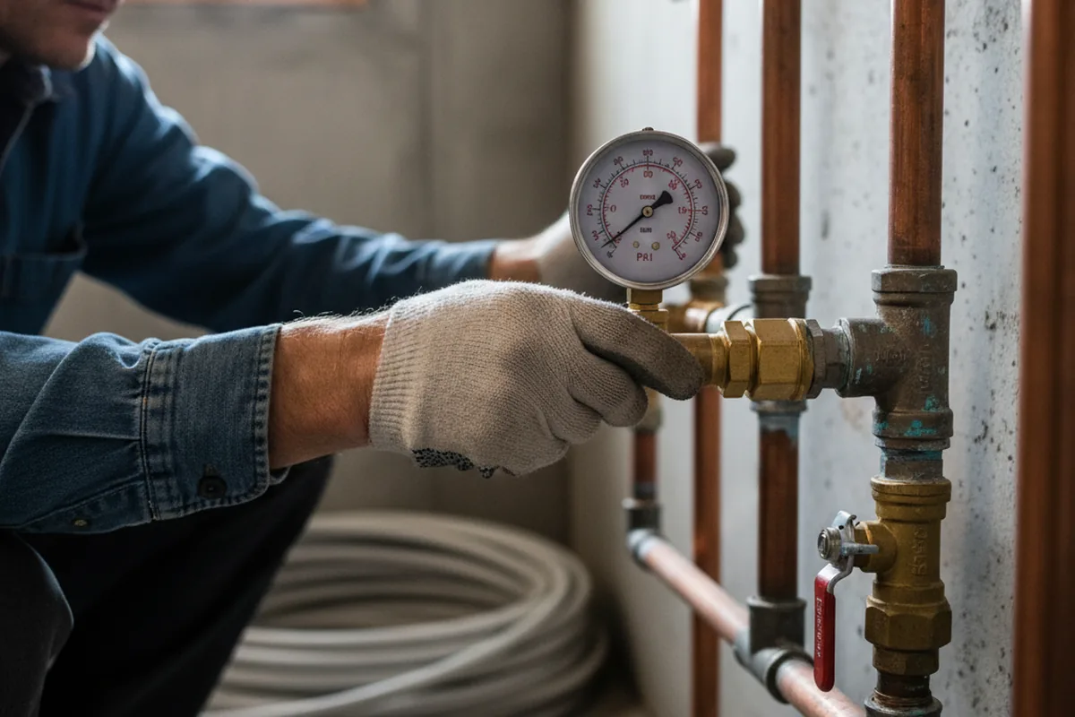 Pressure testing a repaired line during Water Line Repair in Isle Of Palms